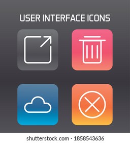user interface set block gradient style icons vector illustration design