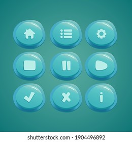 User interface Set Buttons Game Cartoon Mobile and Websites