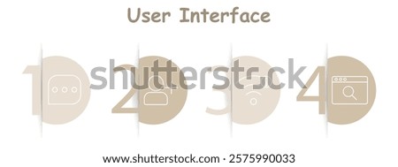 User interface set icon. Chat bubble, user with plus, Wi-Fi with alert, browser with magnifying glass, interaction, user addition, notifications, online search.