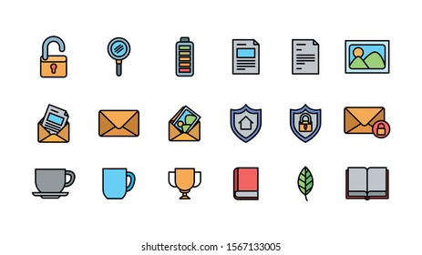 User interface and social media icon set, Multimedia apps communication digital marketing and internet theme Vector illustration