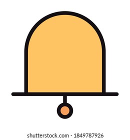 interfaz de usuario notificación de medios sociales campana lineal e ilustración vectorial de estilo de relleno