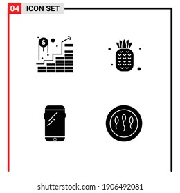  User Interface Solid Glyph Pack of modern Signs and Symbols of invest; mobile; successful investment; pineapple; samsung Editable Vector Design Elements