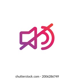 User Interface Sound Off Gradient Icon