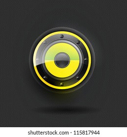 User interface speaker yellow icon