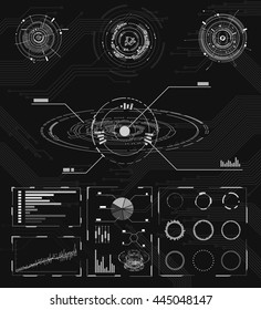 User interface technology design elements vector background. Futuristic HUD. Eps10.