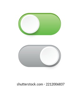 User Interface template with toggle switch button. On and off tumbler. 