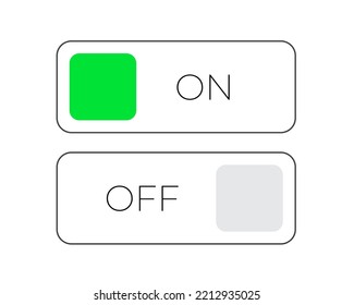 User Interface template with toggle switch button. On and off tumbler. 