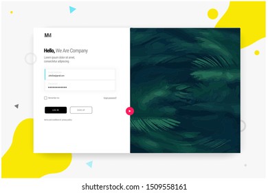 User interface template. Web elements. UX. Sign up form.