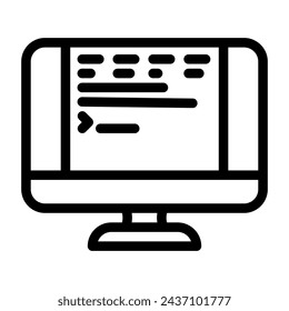 user interface text technical writer line icon vector. user interface text technical writer sign. isolated contour symbol black illustration