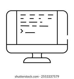 user interface text technical writer line icon vector. user interface text technical writer sign. isolated contour symbol black illustration