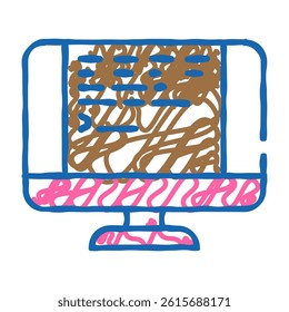 user interface text technical writer doodle icon sketch vector. user interface text technical writer sign. isolated symbol illustration