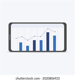 
user interface that displays infographics on the mobile screen. object illustration vector