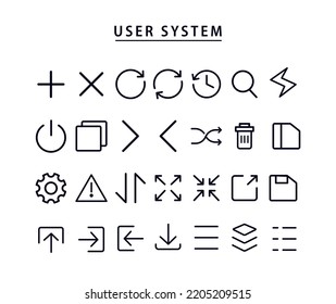 Iconos de interfaz de usuario de línea delgada Ilustración editable de material de Stroke