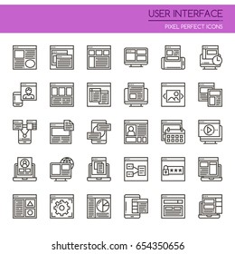User Interface , Thin Line and Pixel Perfect Icons
