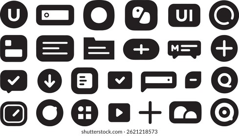 User Interface UI Icons design clean and uniform in style