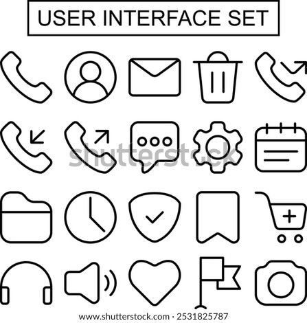 User Interface or UI and UX Icons Set