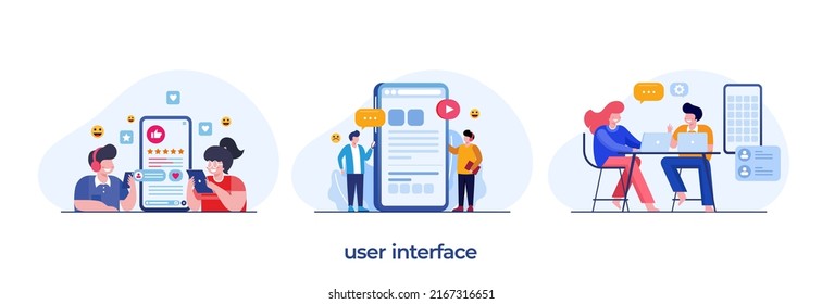 user interface, UI and UX, programming, coding, software development, engineer, website, flat illustration vector