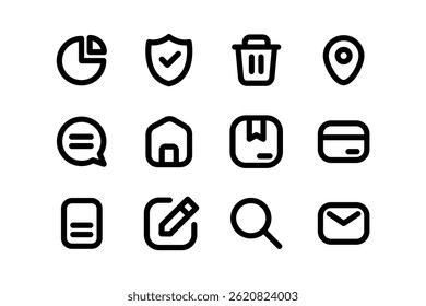 User Interface Universal Solid Icon Set. Icons are Suitable for Web Page, Mobile App, UI, UX and GUI design.