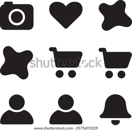 User Interface Universal Solid Icon Set vector