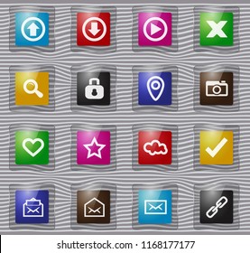 User Interface vector glass icons for user interface design