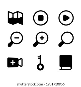 interfaz de usuario vectorial glifos iconos conjuntos para web, presentación y píxel móvil perfecto