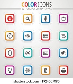 User interface vector icons for user interface design