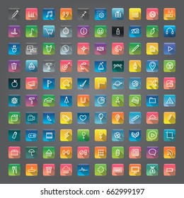User interface vector icons mixed set collection