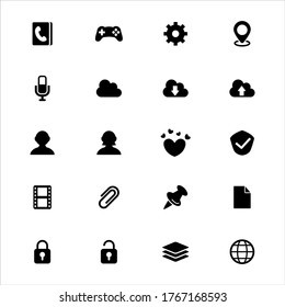 User interface vector icons on white background - Set 3