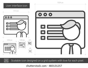 User interface vector line icon isolated on white background. User interface line icon for infographic, website or app. Scalable icon designed on a grid system.