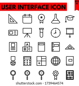 user interface vector line icons set