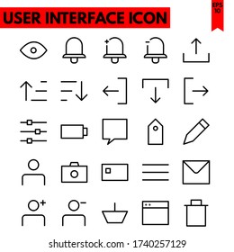user interface vector line icons set