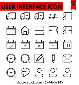 user interface vector line icons set