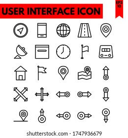 user interface vector line icons set