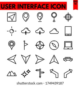 user interface vector line icons set