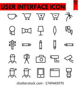 user interface vector line icons set