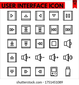 user interface vector line icons set