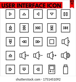 user interface vector line icons set