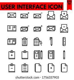 user interface vector line icons set