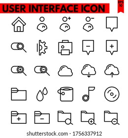 user interface vector line icons set