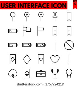 user interface vector line icons set