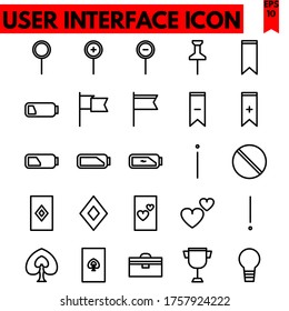 user interface vector line icons set