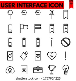 user interface vector line icons set