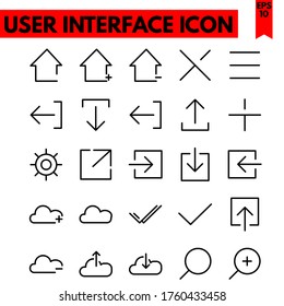 user interface vector line icons set