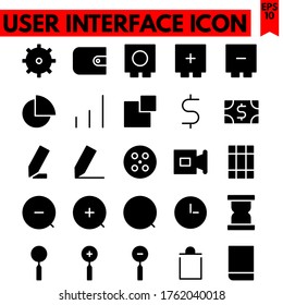 user interface vector line icons set
