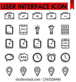 user interface vector line icons set