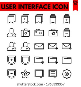 user interface vector line icons set