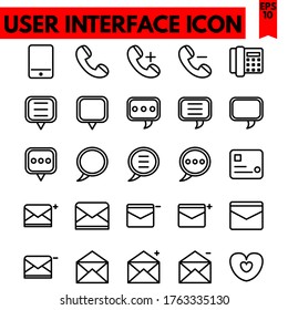 user interface vector line icons set