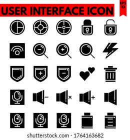 user interface vector line icons set