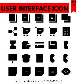 user interface vector line icons set