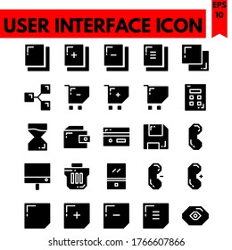 user interface vector line icons set